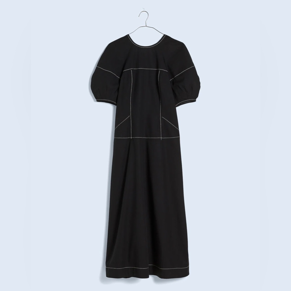 MADEWELL Puff-Sleeve Drop-Waist Midi Dress - Picture 5 of 12